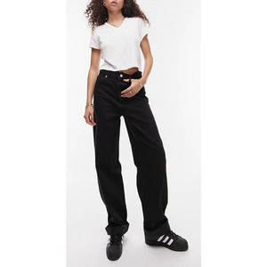 TOPSHOP: High Rise Oversized Mom Jean in Washed Black *NWT*